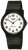Schwarze Armbanduhr mit rundem Zifferblatt, Zahlen, Zeigern und CASIO QUARTZ