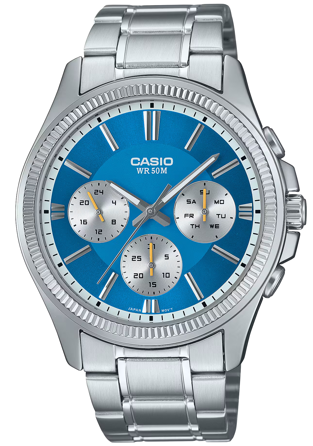 Orologio da uomo Casio MTP-1375PD-2A2VEF • Quadrante multifunzione preciso • Design robusto in acciaio inossidabile