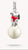 Ciondolo Snoopy PEANUTS con cuore su palla di neve in argento sterling 925 riciclato