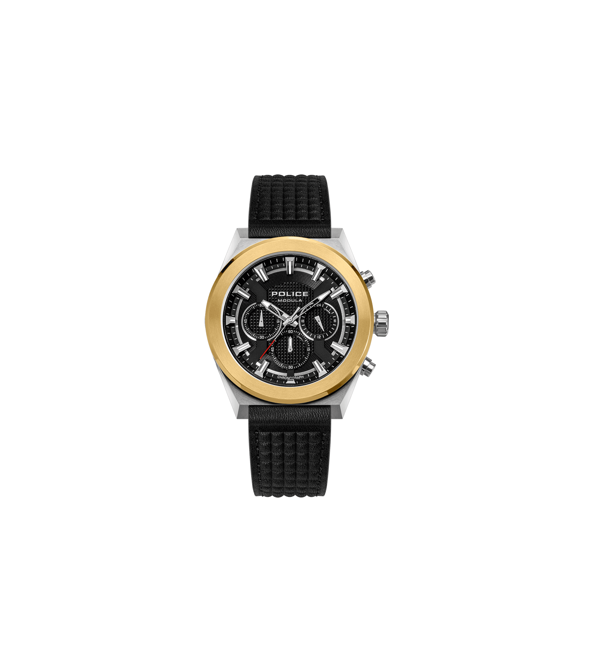 Police Modula 1.0 PEWGC00923X0 Herrenuhr Schwarz • Carbon-Lünette mit Wechselsystem • Multifunktionswerk
