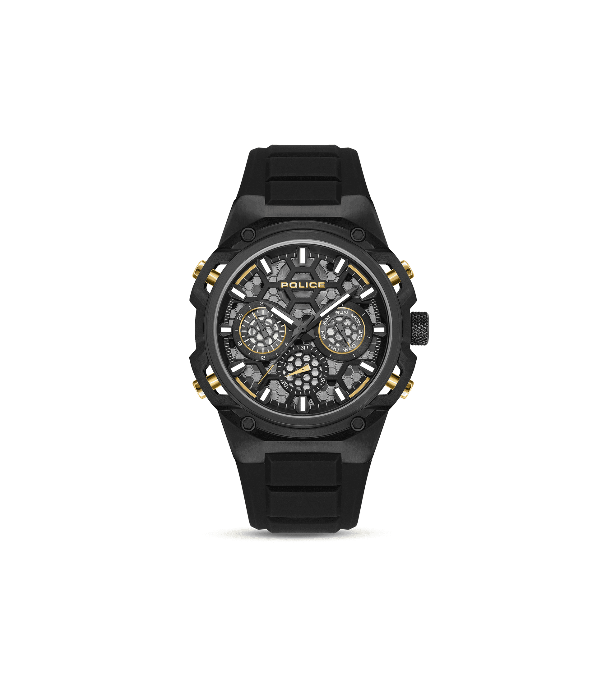 Police Challenger PEWGQ0071901 Herrenuhr Schwarz • Multifunction-Werk • Ionen-beschichtetes Gehäuse