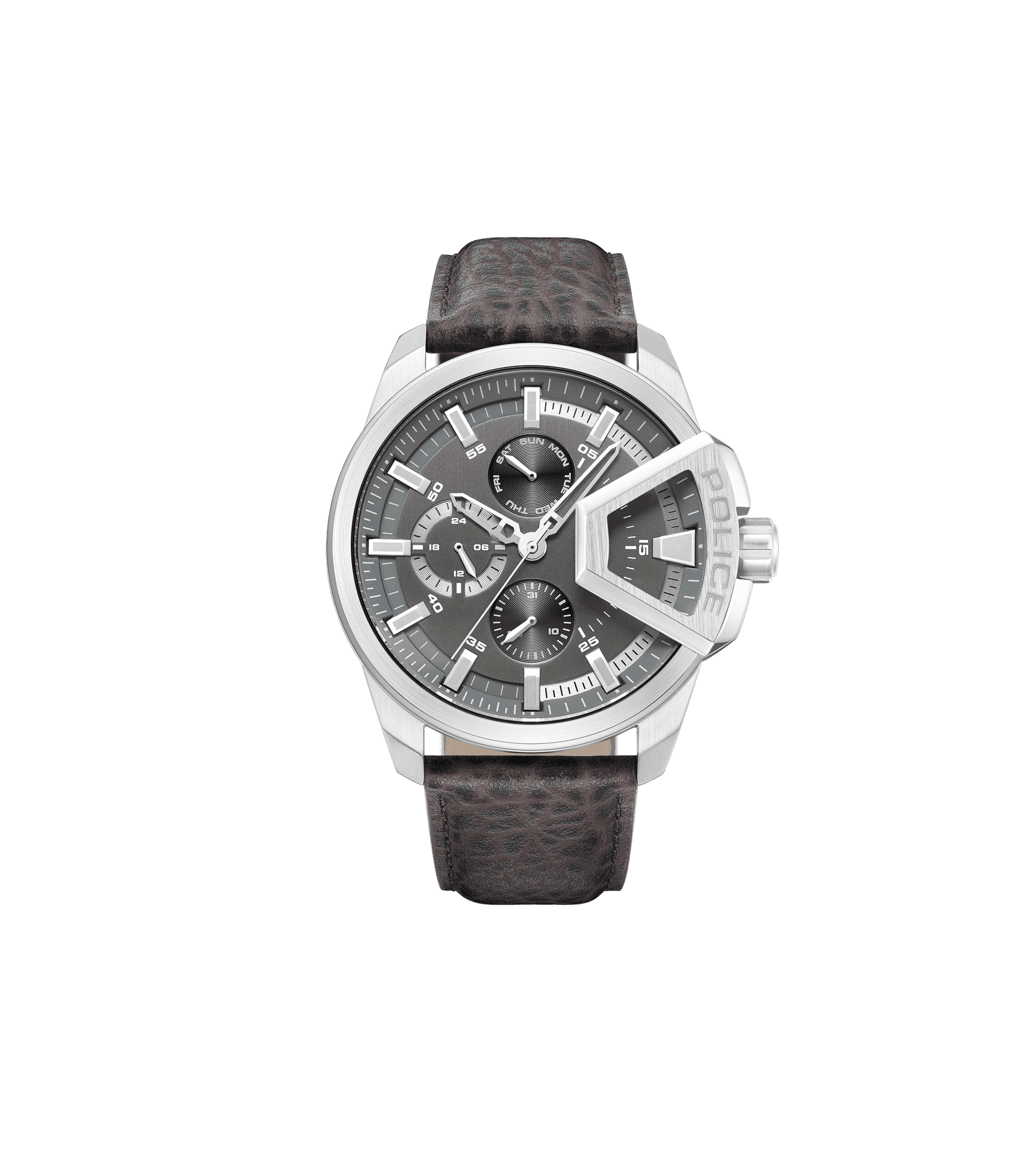 Police Underlined PEWJF0005703 Herrenuhr Braun • Multifunktionswerk • Edelstahlgehäuse