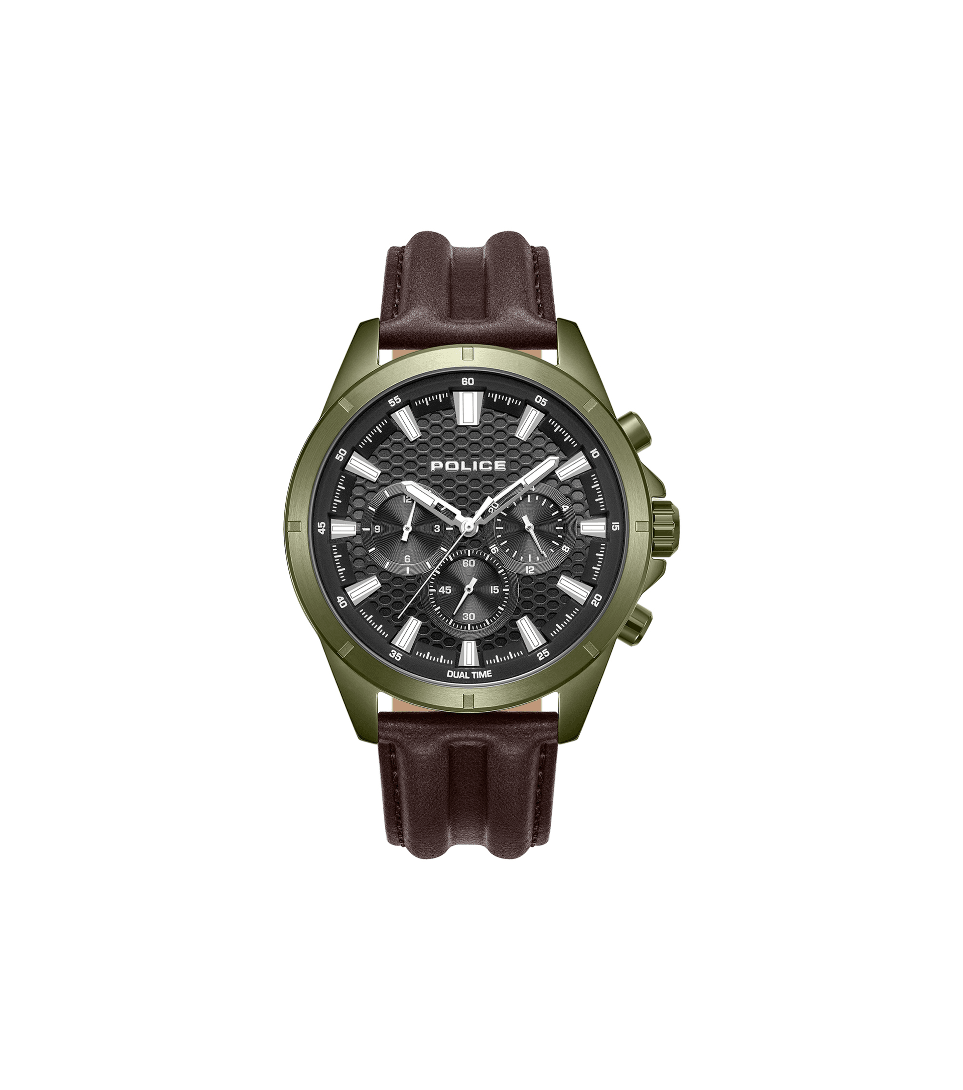 Police Malawi PEWJF2204114 Herren • Multifunktions-Chronograph • Grünes IP-Gehäuse