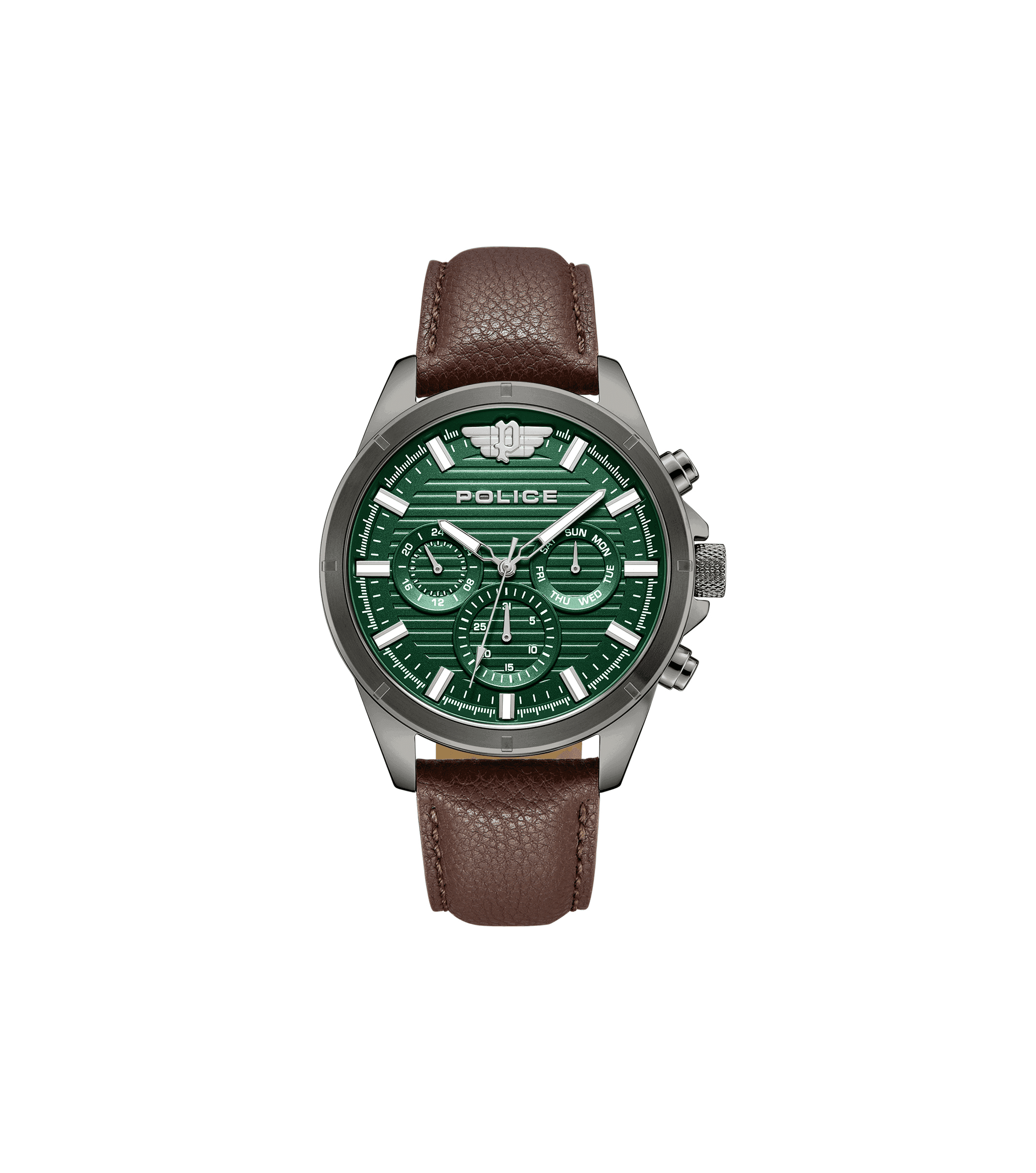 Police Malawi PEWJF2227811 Herrenuhr Grau • Lederarmband • 5 ATM Wasserdichtigkeit