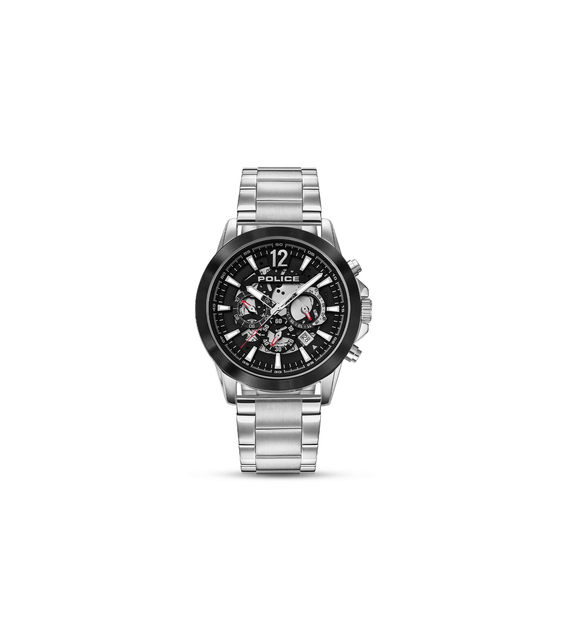 Police Vertigo PEWJK2194940 Herrenuhr Silber • Skelett-Zifferblatt • Quarz-Chronograph