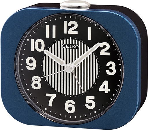 Seiko QHE206L Orologio da Tavolo Blu Scuro • Lancetta dei Secondi Silenziosa • Funzione Snooze