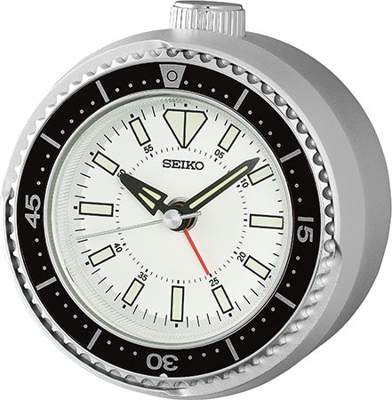 Seiko QHE207S Orologio da Tavolo Argento • Movimento Sweep Silenzioso • Lunetta Girevole