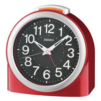 Seiko QHE211R Orologio Sveglia Rosso • Cifre Arabe • Ripetizione Sveglia con Luce