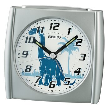 Seiko QHE212S Orologio Argentato • Motivo Dino • Funzione Luce