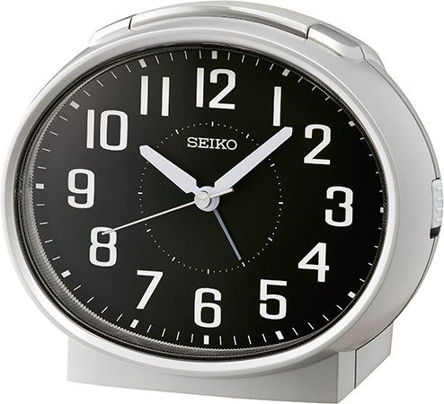 Seiko Timeless QHK059A Orologio da Tavolo Argento • Movimento Sweep Silenzioso • Sveglia a Campana con Snooze