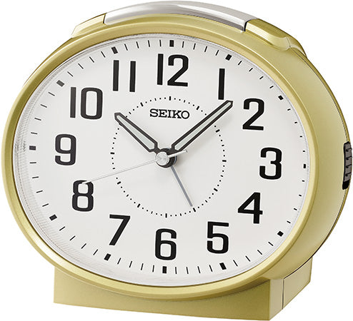 Seiko QHK059G Orologio da Tavolo Dorato • Movimento al Quarzo Analogico • Funzione Snooze