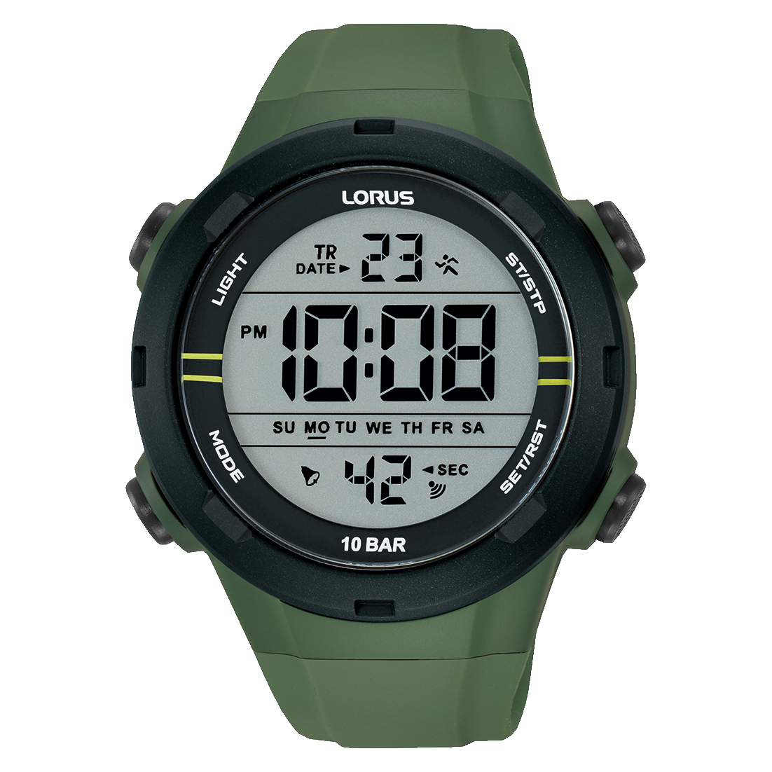 Lorus R2305QX9 Herren Sports Digitaluhr Schwarz • 13 Funktionen • 10 ATM