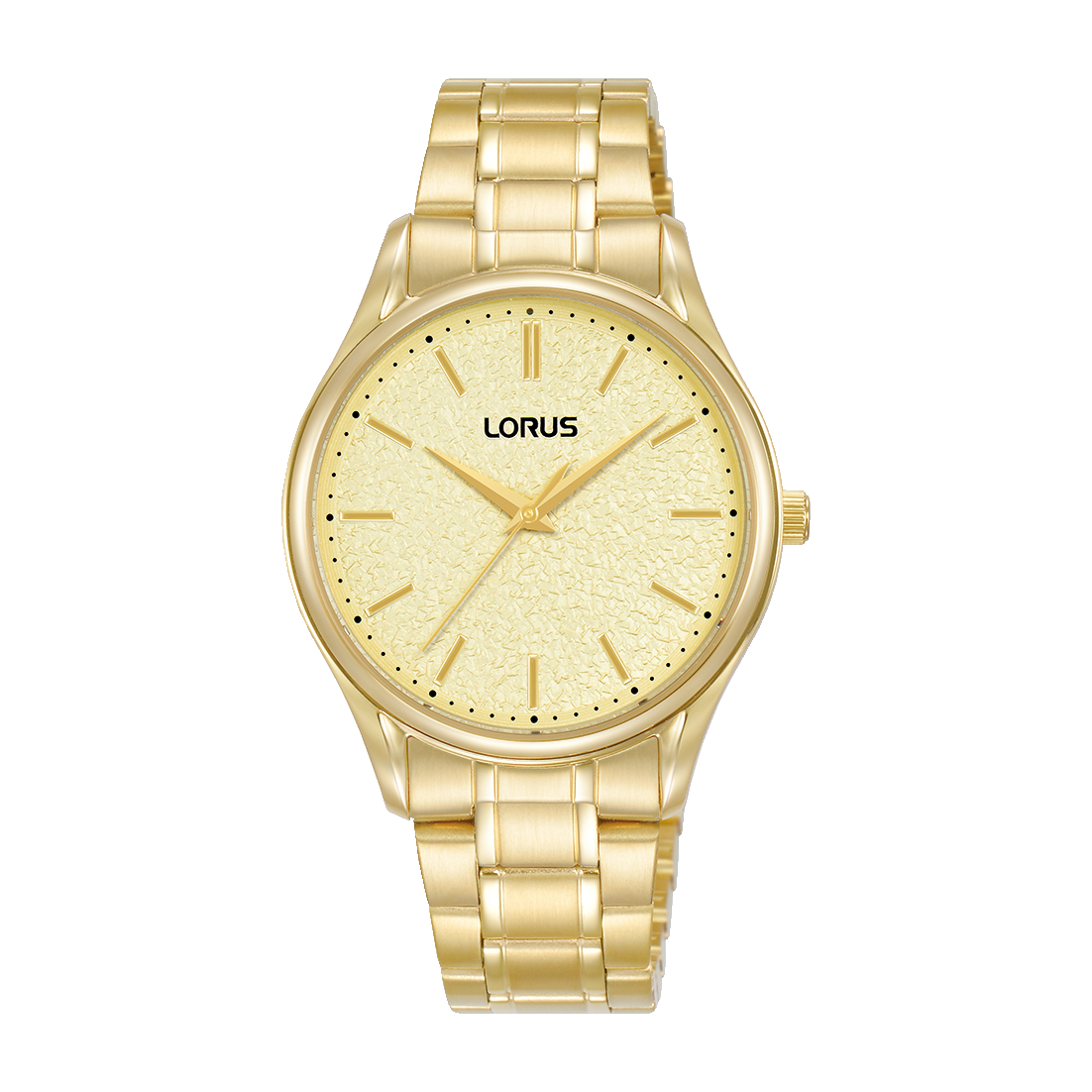 Lorus Classic RG220WX9 Damen Armbanduhr Champagner • Mineralglas • Edelstahlarmband