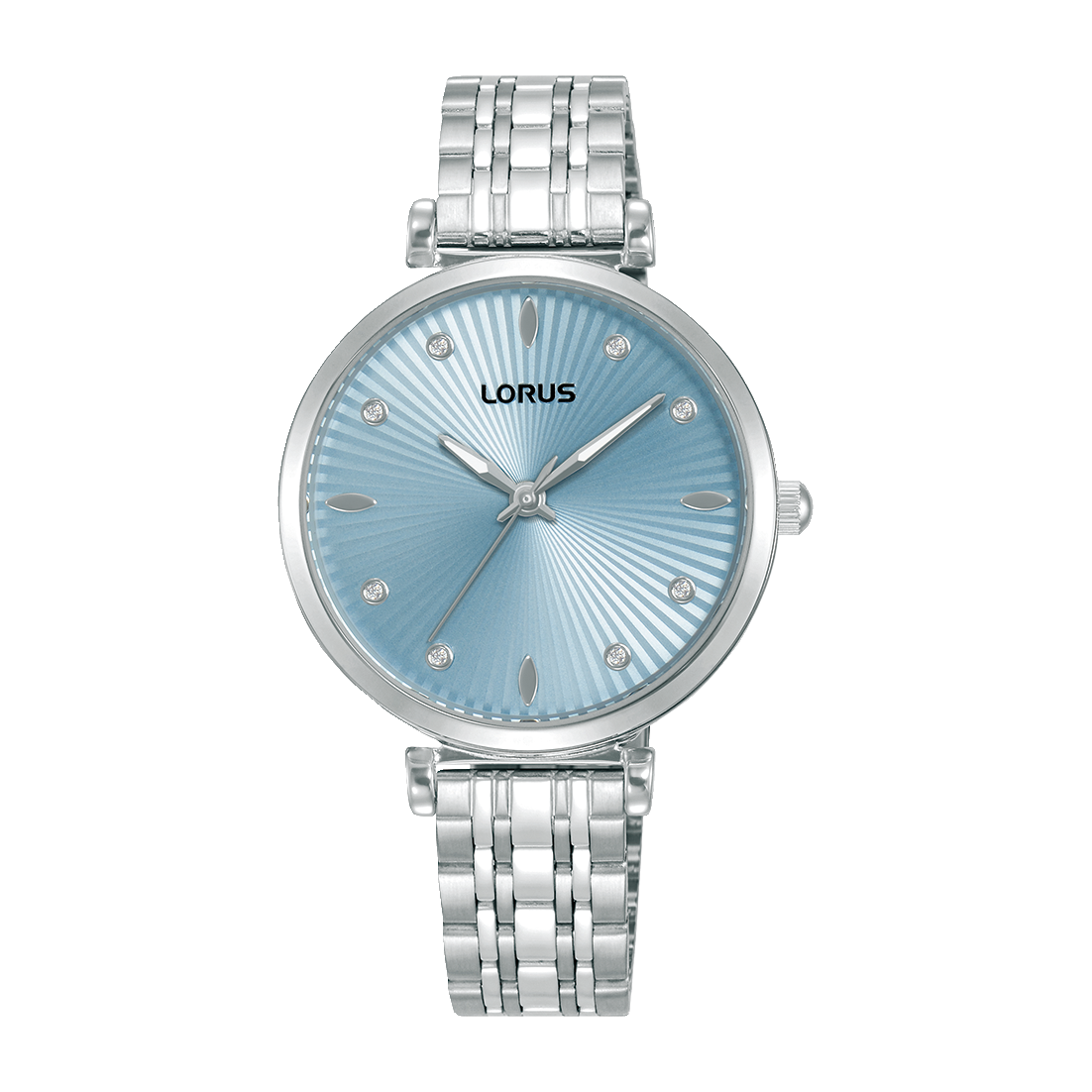 Lorus RG257XX9 Damenuhr Hellblau • Mineralglas • Geflochtenes Edelstahlarmband