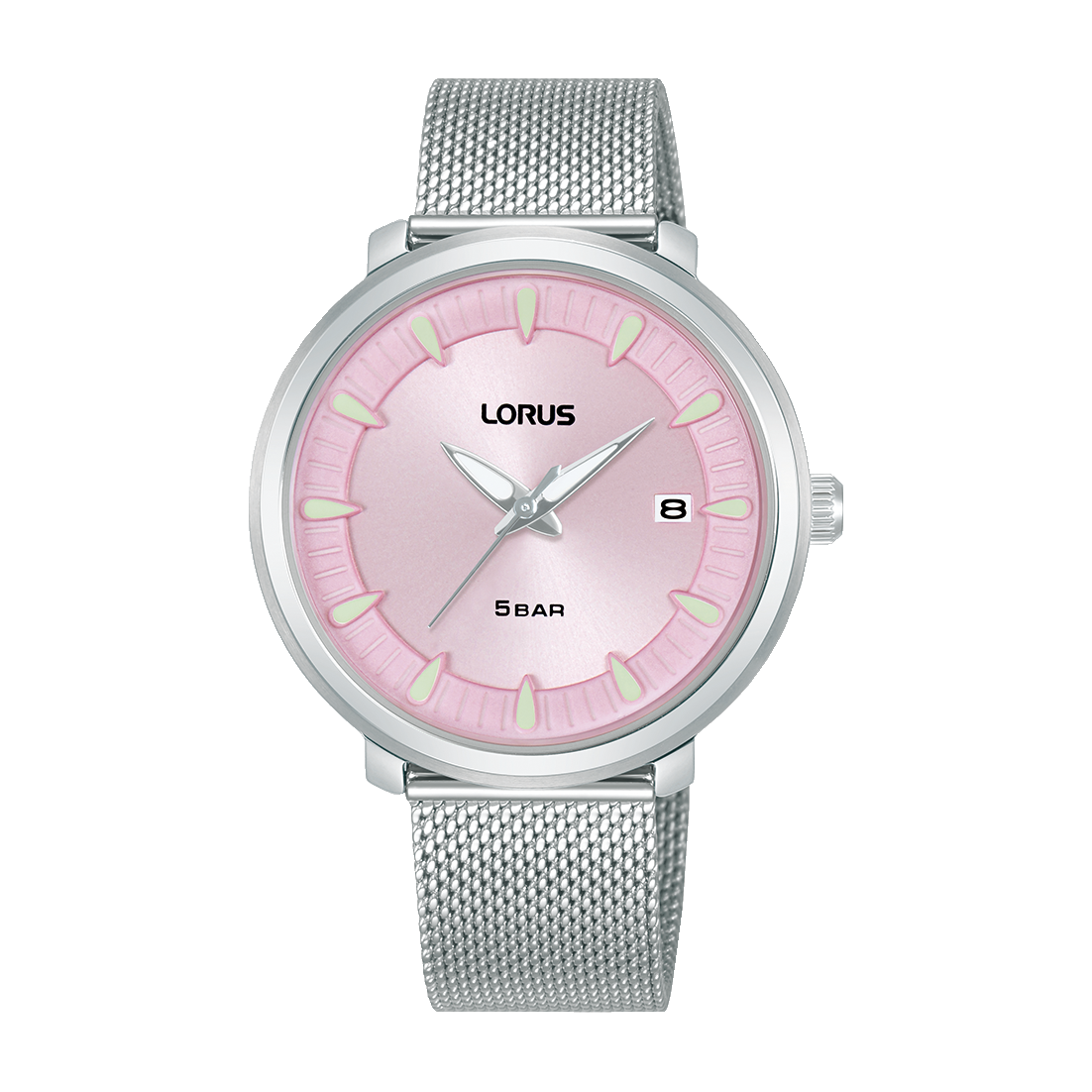 Lorus RG807DX9 Damenuhr Rosa • Mineralglas • Edelstahl-Mesharmband