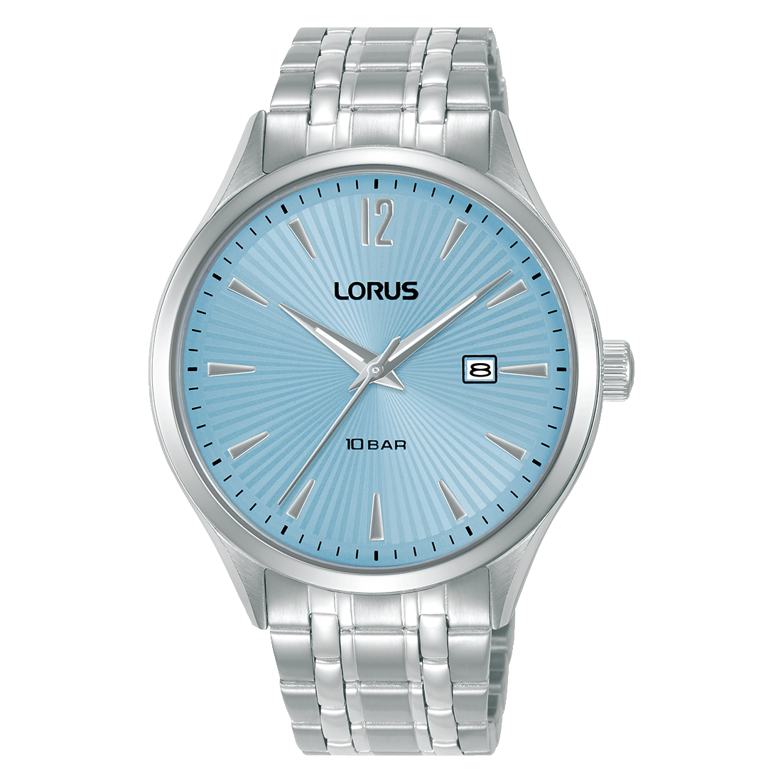 Lorus Classic RH991RX9 Herrenuhr Hellblau • Mineralglas • Edelstahlarmband