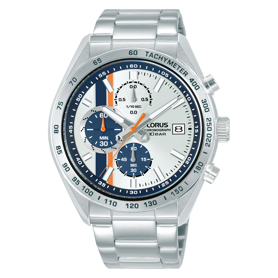 Lorus Sports RM399JX9 Herren Armbanduhr Silber • Chronograph • Mineralglas