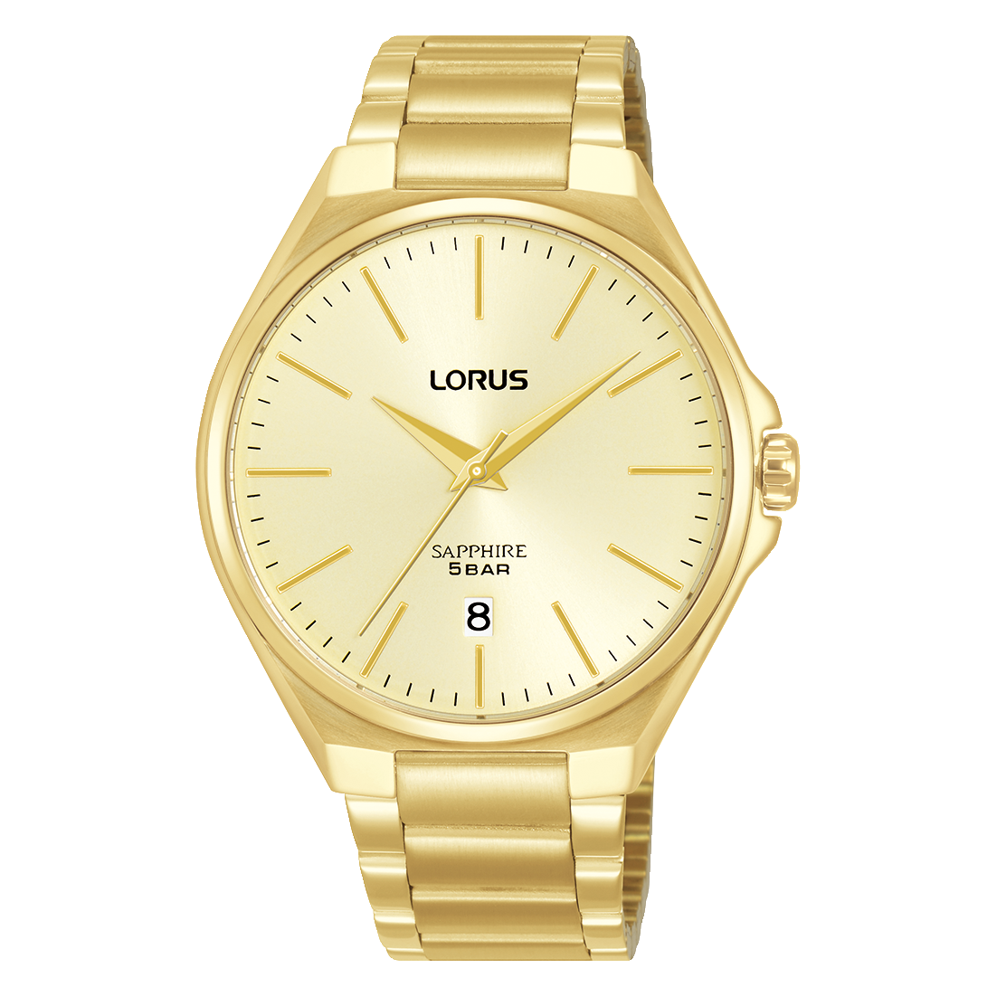 Lorus Dress RS950DX9 Herren Armbanduhr Champagner • Saphirglas • Edelstahlarmband
