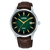 Lorus Classic RS997DX9 Herrenuhr Dunkelgrün • Mineralglas • Dunkelbraunes Lederarmband