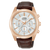 Lorus Classic RT304LX9 Herren Armbanduhr Weiß • Chronograph • Dunkelbraunes Lederband