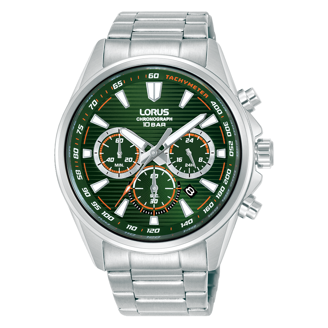 Lorus Sports RT323LX9 Herrenuhr Chronograph • Dunkelgrünes Zifferblatt • Mineralglas