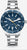 Orologio Marus 2.0 Edition, cassa in metallo color blu scuro opaco, cinturino in metallo argentato, vista frontale su sfondo grigio.