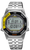Orologio da uomo Seiko: bracciale in metallo, quadrante digitale nero, accenti gialli