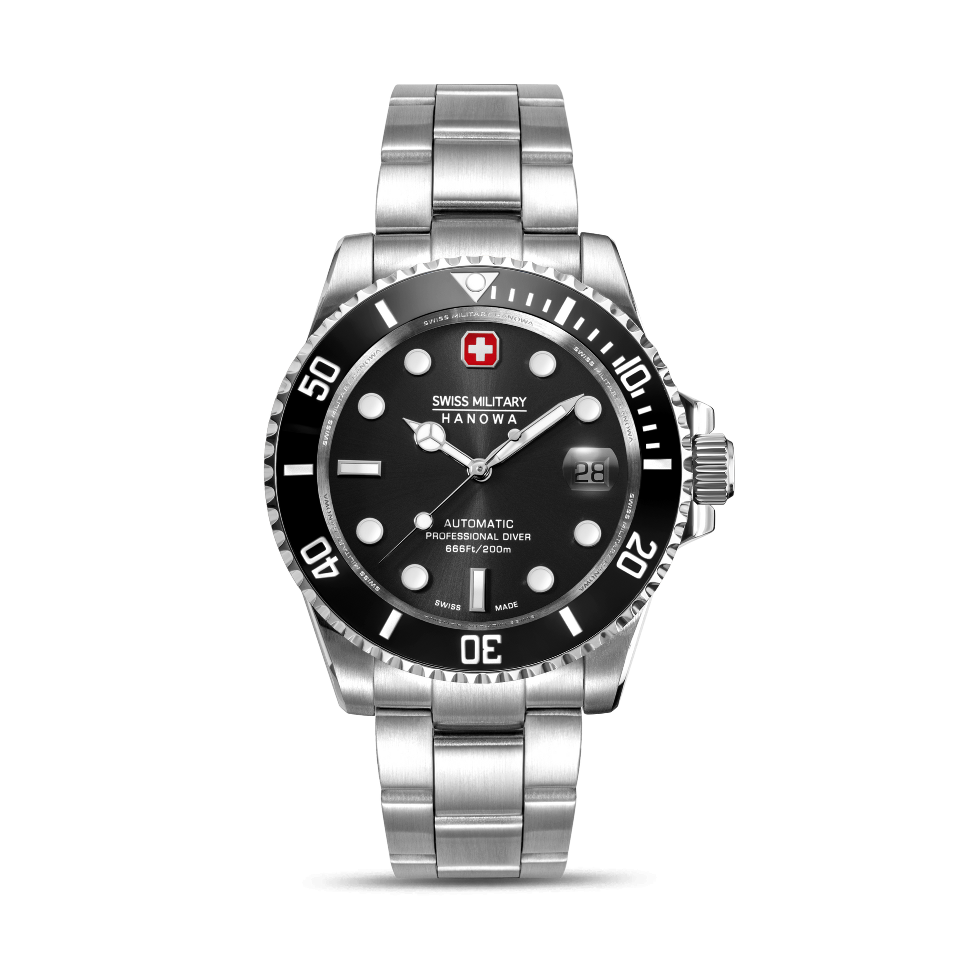 Swiss Military Hanowa Sealord SMWGL0006301 Herrenuhr Schwarz • Automatikwerk Soprod P024 • 20 ATM Wasserdicht