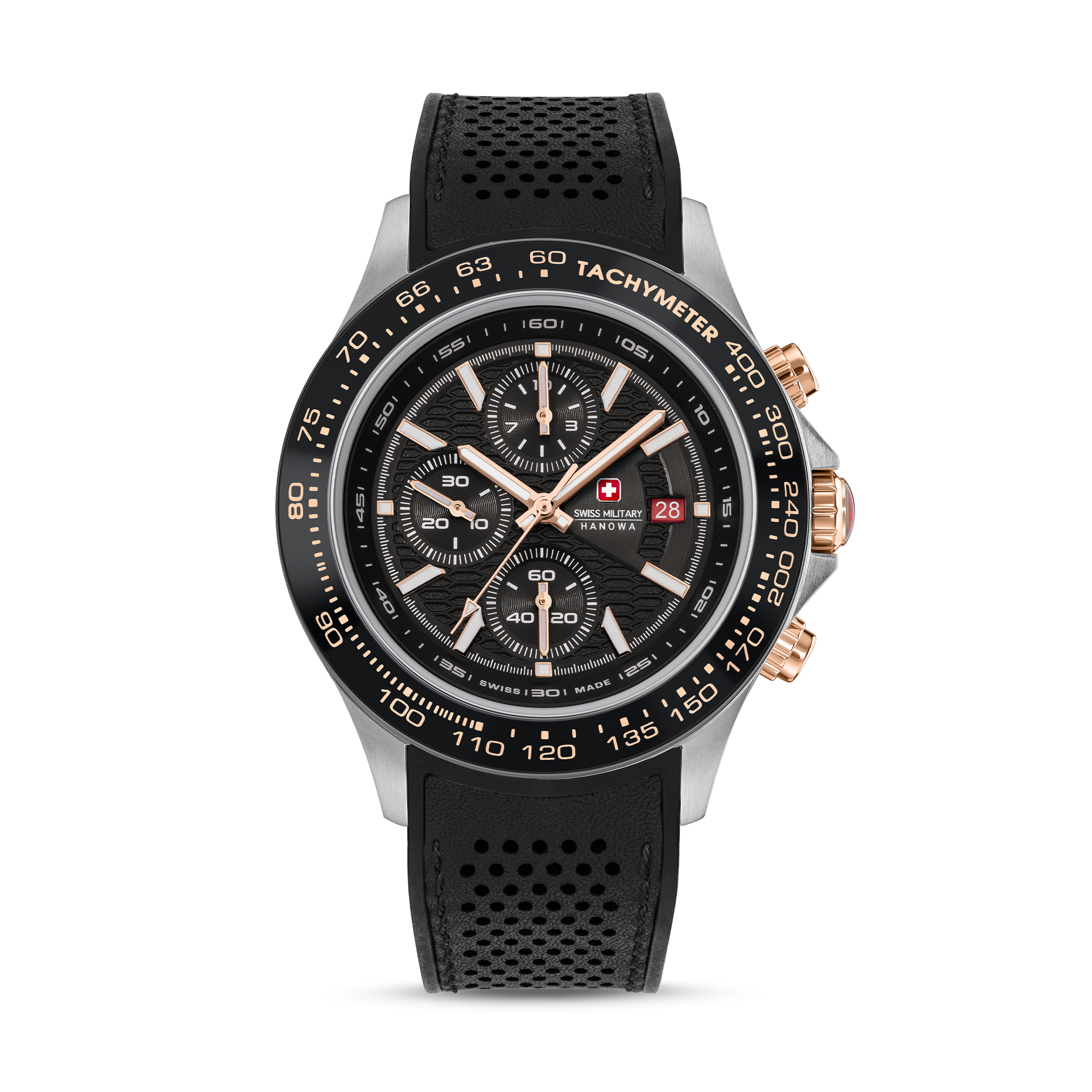 Swiss Military Hanowa Watchman SMWGO0003401 Herrenuhr Schwarz • Saphirglas • Chronograph mit Tachymeter
