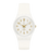 Swatch Originals Medium SO28W106-S14 Armbanduhr Weiß • Minimalistisches Design • Vergoldete Zeiger und Ziffern