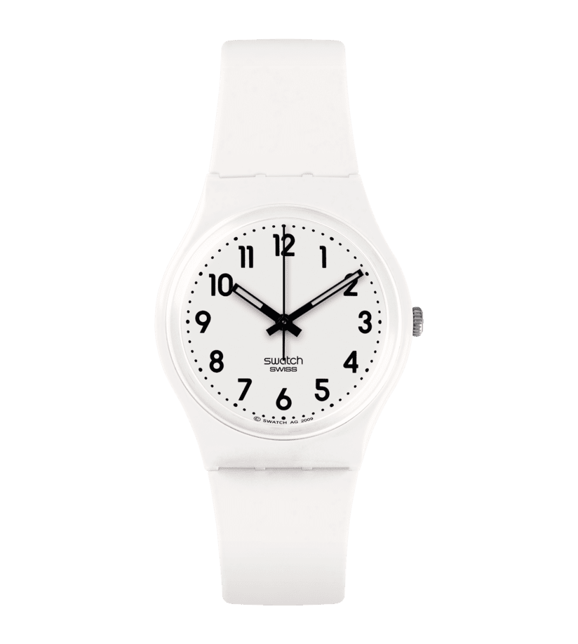 Swatch Originals Medium SO28W107-S14 Armbanduhr Weiß • Quarzwerk • Weißes Zifferblatt
