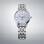 Orologio automatico con quadrante blu, cassa in argento e cinturino in acciaio inossidabile