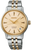 Orologio automatico con quadrante dorato, cinturino bicolore (oro/acciaio)