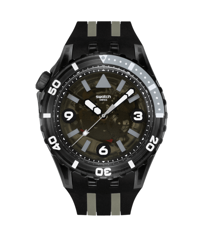 Swatch Scubaqua SSCU09B100 Armbanduhr Schwarz • Bioceramic-Gehäuse • Taucheruhr-Design