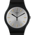 Swatch Originals Large SUOB173 Herrenuhr Schwarz • Silberfarbenes Sunbrush-Zifferblatt • Goldfarbene Swatch Applikationen