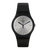 Swatch Originals Large SUOB173 Herrenuhr Schwarz • Silberfarbenes Sunbrush-Zifferblatt • Goldfarbene Swatch Applikationen