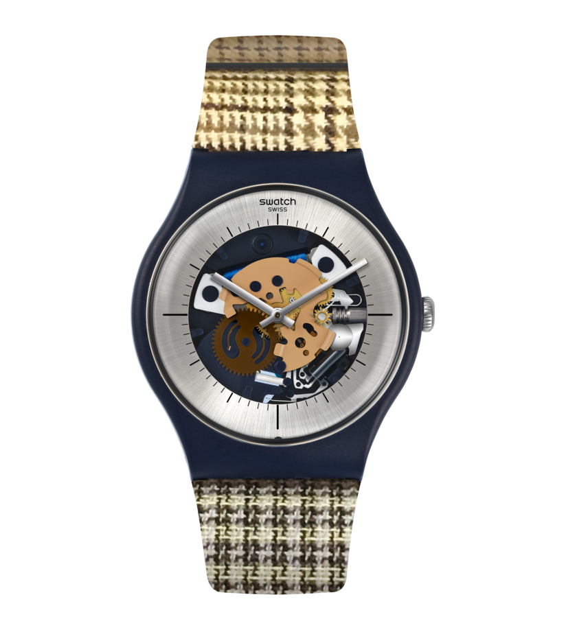 Swatch Watch My Fabric SUON129 Herren Armbanduhr Mehrfarbig • Gewebtes Armband • Originales Swatch Design