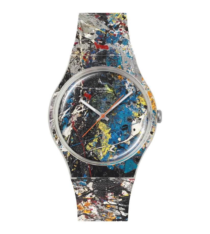 Swatch Originals Large SUOZ366 Pollock's Alchemy Armbanduhr Transparent • Transparentes Gehäuse • Swatch x Guggenheim