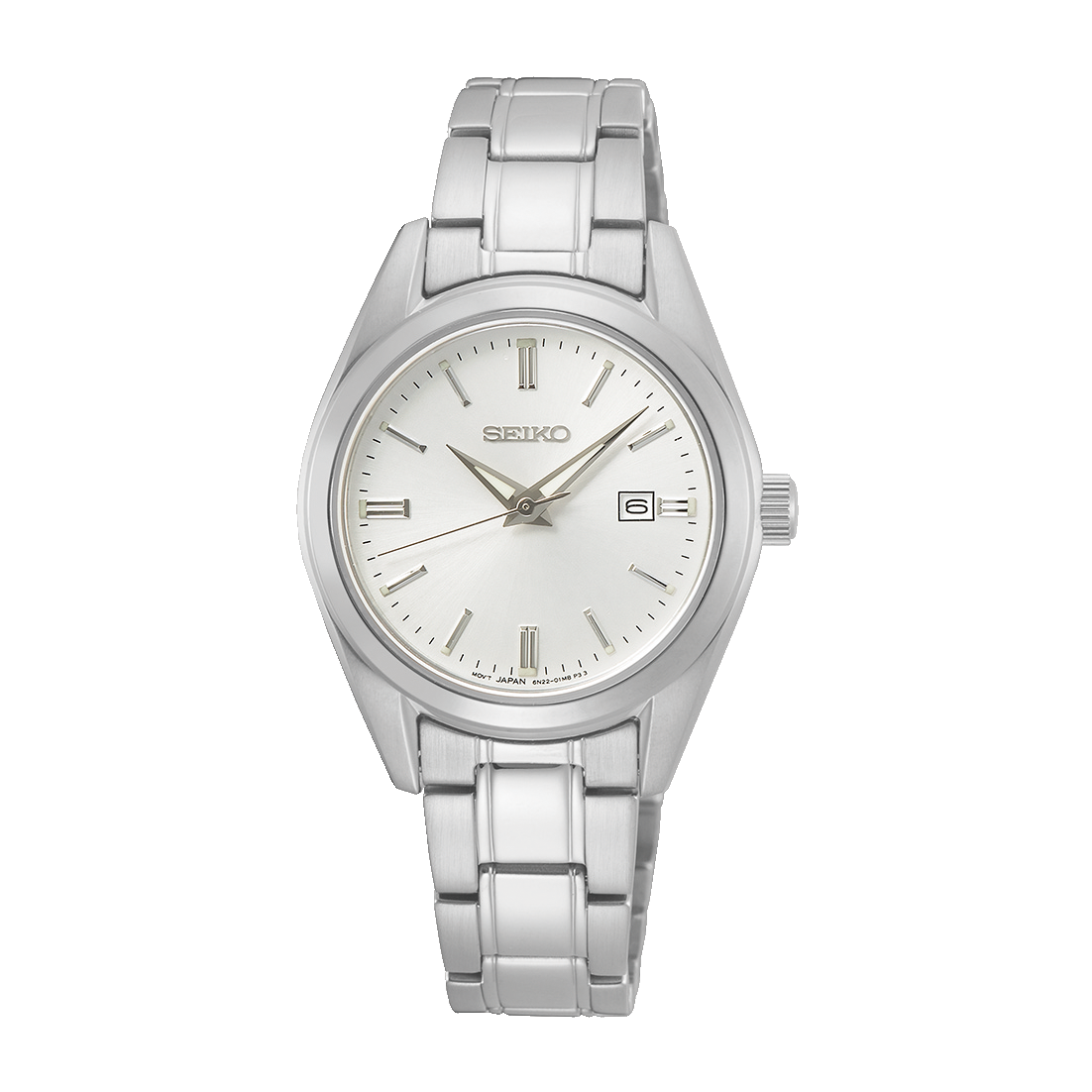 Seiko SUR633P1 Damen Armbanduhr Silber • Saphirglas • 10 Bar Wasserdicht