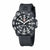 Orologio da uomo con quadrante nero, cinturino in silicone nero e datario