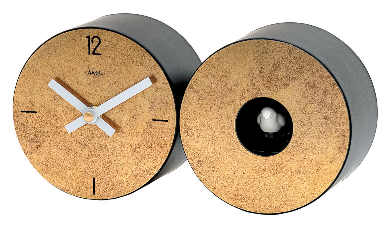 Orologio da tavolo AMS Design: quadrante rotondo in ottone anticato con lancette, 12 arabo