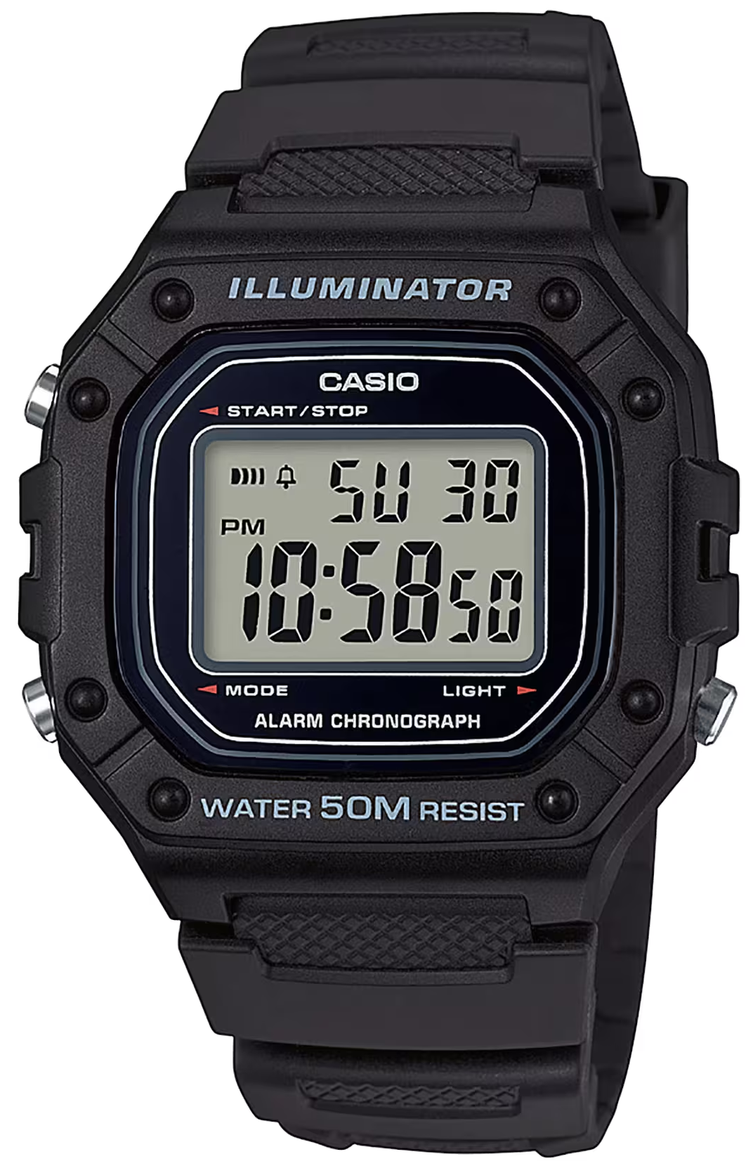 Orologio da uomo Casio, cassa nera e display digitale, cinturino nero