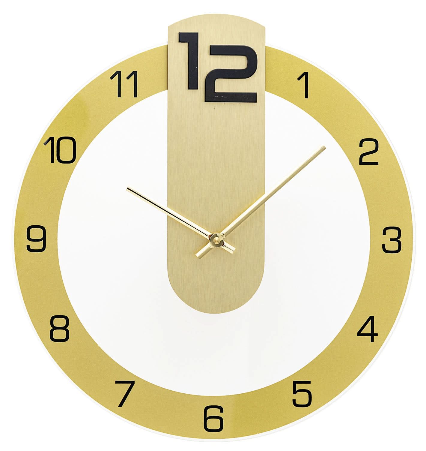 Orologio da parete AMS in ottone, vetro • Design senza tempo • Preciso movimento al quarzo