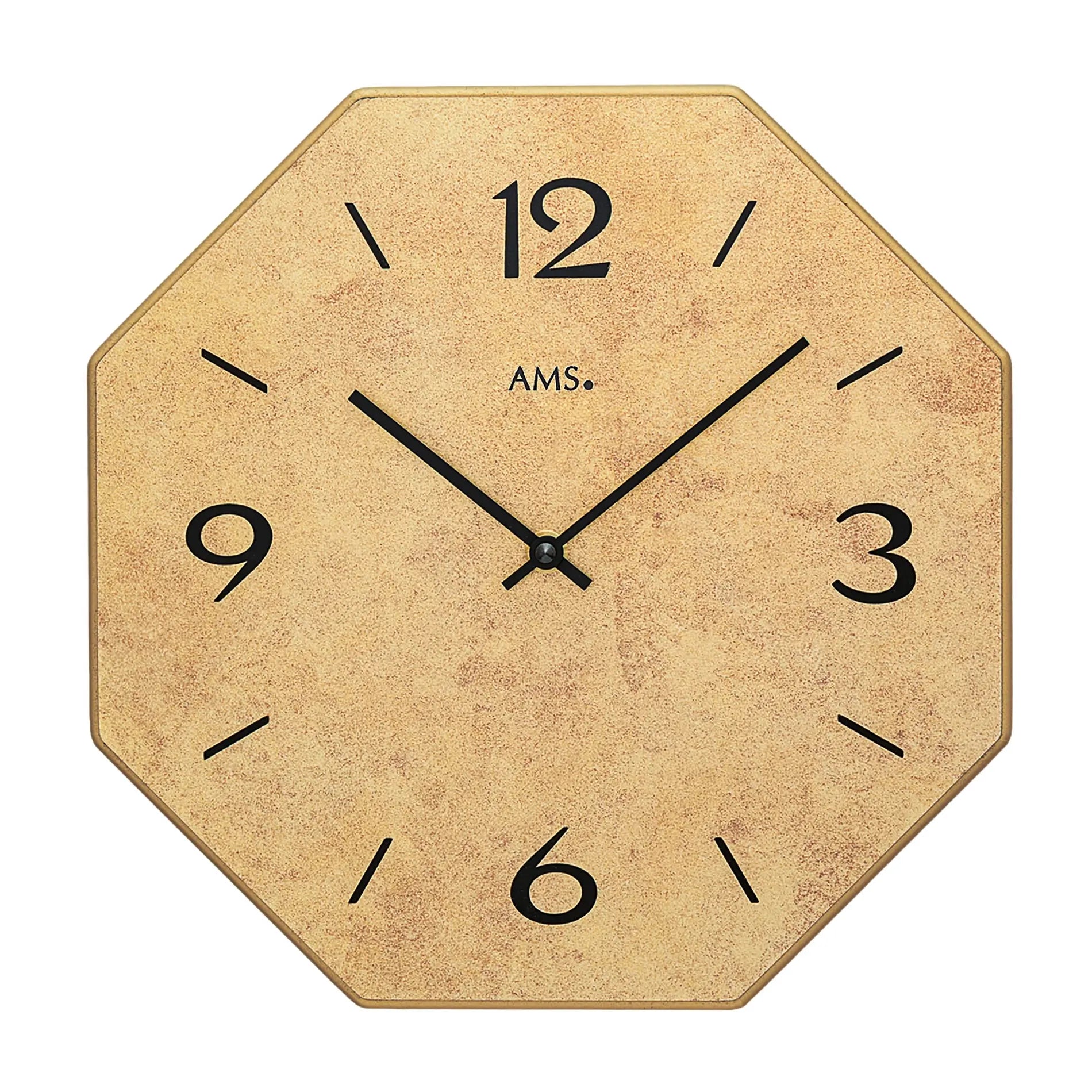 AMS Quarz W9715 Wanduhr • Holzgehäuse • Bedrucktes Zifferblatt