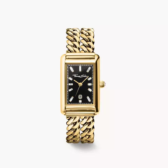 Thomas Sabo Bold Elegance WA0452-291-203 Damenuhr Schwarz • Mineralglas mit Saphirbeschichtung • Zirkonia-Steine