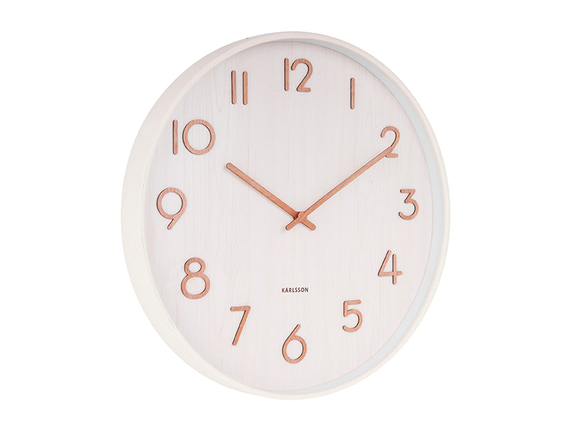 Karlsson Pure Large KA5810WH Wanduhr Weiß • Geräuschloses Sweep-Uhrwerk • Skandinavisches Design