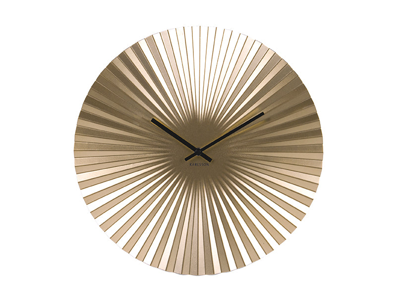 Karlsson Sensu KA5657GD Wanduhr Gold • Japanisches Fächer-Design • Geräuscharmes Quarzwerk