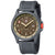 Orologio sportivo con quadrante beige, cassa nera e ampio cinturino in caucciù