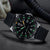 Orologio subacqueo da uomo con lunetta nera, indici luminescenti e cinturino in silicone nero