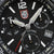 Orologio cronografo da uomo: vista dettagliata quadrante nero con logo LUMINOX e data 31